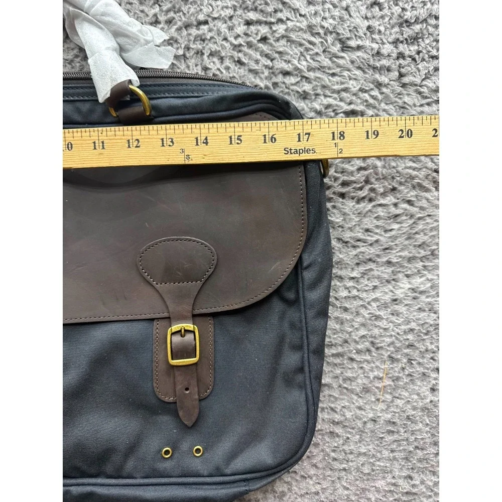 NWD Barbour Wax Leather Briefcase Crossbody Bag Navy Blue UBA0004NY91